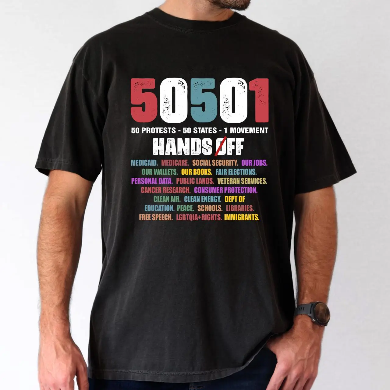 50501 Hands Off T Shirt, 50 protests 50 states 1 movement hoodie, Hands off 2025 sweater