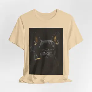 The Brooding Frenchie Tee - Edgy Elegance Graphic-T-Shirt - T shirt-unisex Fabric Menswear Top Underwear Man Streetwear Tshirt Crewneck
