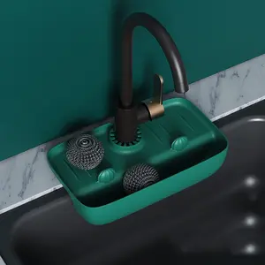 3pcs Kitchen Sink Organizer with Drain, Countertop Sink Caddy, Dish Sponge Holder, Multi-Purpose Sink Storage Rack, Easy Clean, Drainage Rack, Drainboard Dish Drainers