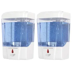 Automatic Wall Mounted Soap Dispenser for Bathroom 2Pack White Commercial Hand Soap Dispenser Wall Mount Touchless Hand Sanitizer Dispenser (Dispensador de Jabon de Bano Automatico) by