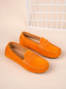 Children Boys Flat Shoes, Pure Color Plush Upper, One-Step Slip-On, Fashionable Cute Versatile, Anti-Slip Wear-Resistant Sole, Soft Comfortable Lining