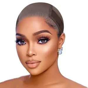 Lace Grip Wig Cap for Women, Transparent Lace Wig Caps, Non Slip Wig Gripper for Keeping Wigs in Place, Adjustable Wig Cap with Grip Headband, Curly Hairstyles, Breathable Wig Cap