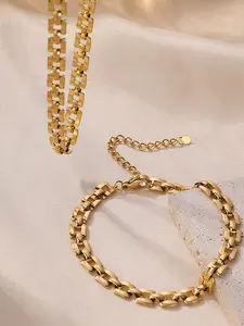 Fashion Geometric Hollow Necklace Set, Street Hip Hop Style, High-Quality Multi-Functional Jewelry, Ideal for Daily, Vacation, Party, Date