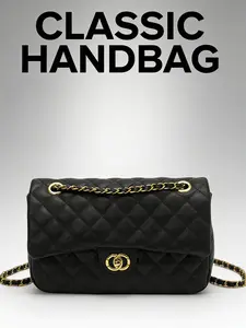 1 piece, fashionable chain small fragrant style diamond grid women's bag temperament women's bag 2026 new high-end feeling armpit bag, daily use, available for commuting and dining