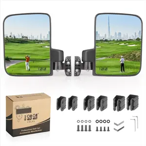 No Drilling Golf Cart Side Rear View Mirror For EZGO, Club Car, G29 And Most Square Frame Golf Carts, Easy Installation，Stay Firlmy