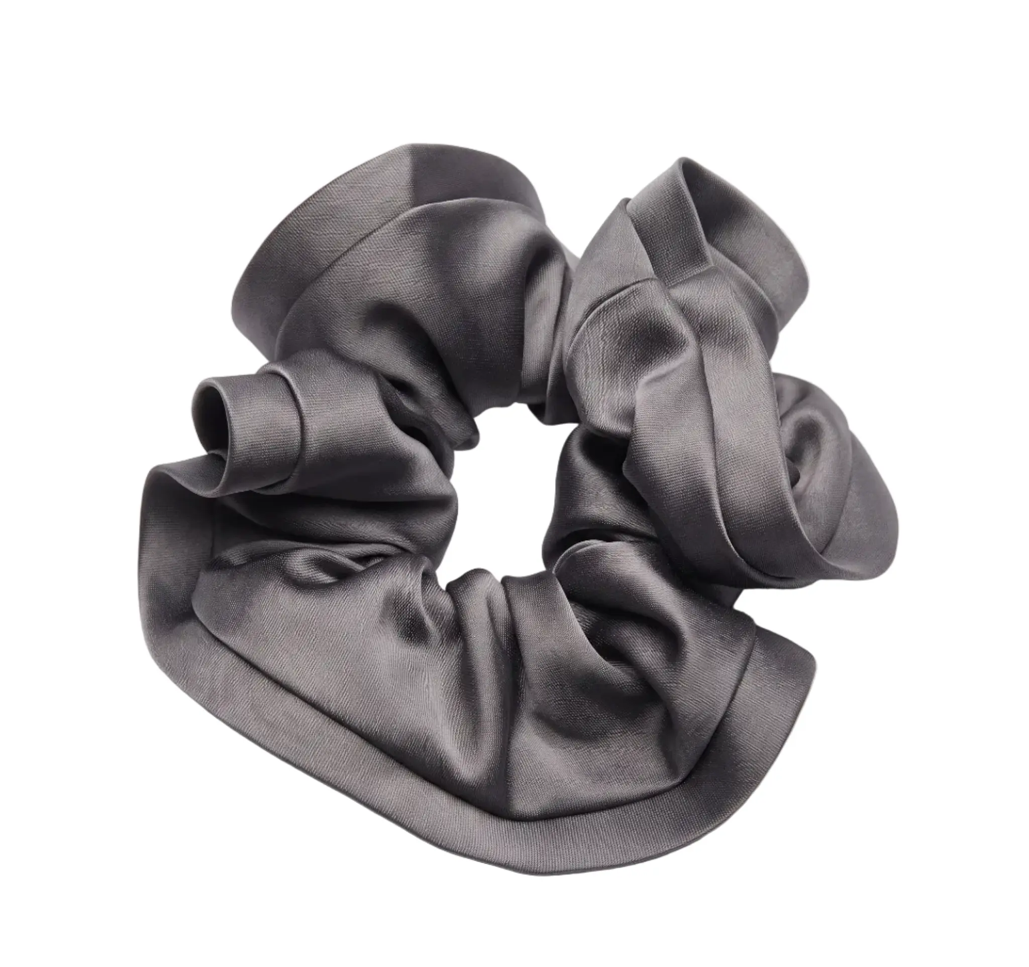 Ash Gray Silk Jumbo Scrunchie