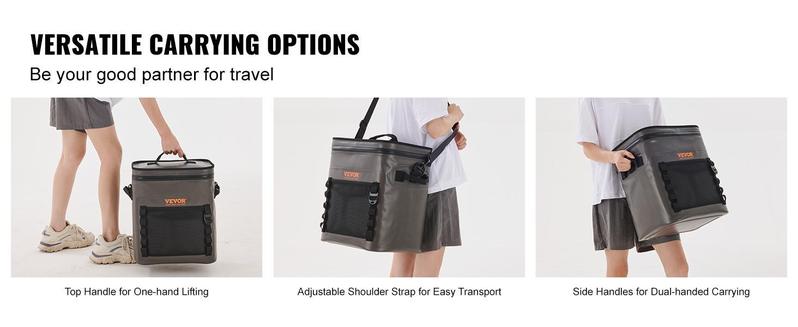 VEVOR Soft Lunchbox Cooler Bag, TikTokShopBlackFriday, Max 30 Cans Soft Sided Cooler Bag Leakproof with Zipper, Waterproof Soft Cooler Insulated Bag, Lightweight & Portable Collapsible Cooler for Beach, Hiking, Picnic, Camping, Travel