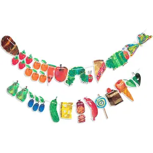 Very Hungry Caterpillar Banner, Back to School Decorations, Fiesta Birthday Party Decorations, Wall Decor for Family, Kindergarten Classroom, Party Decorations Banners