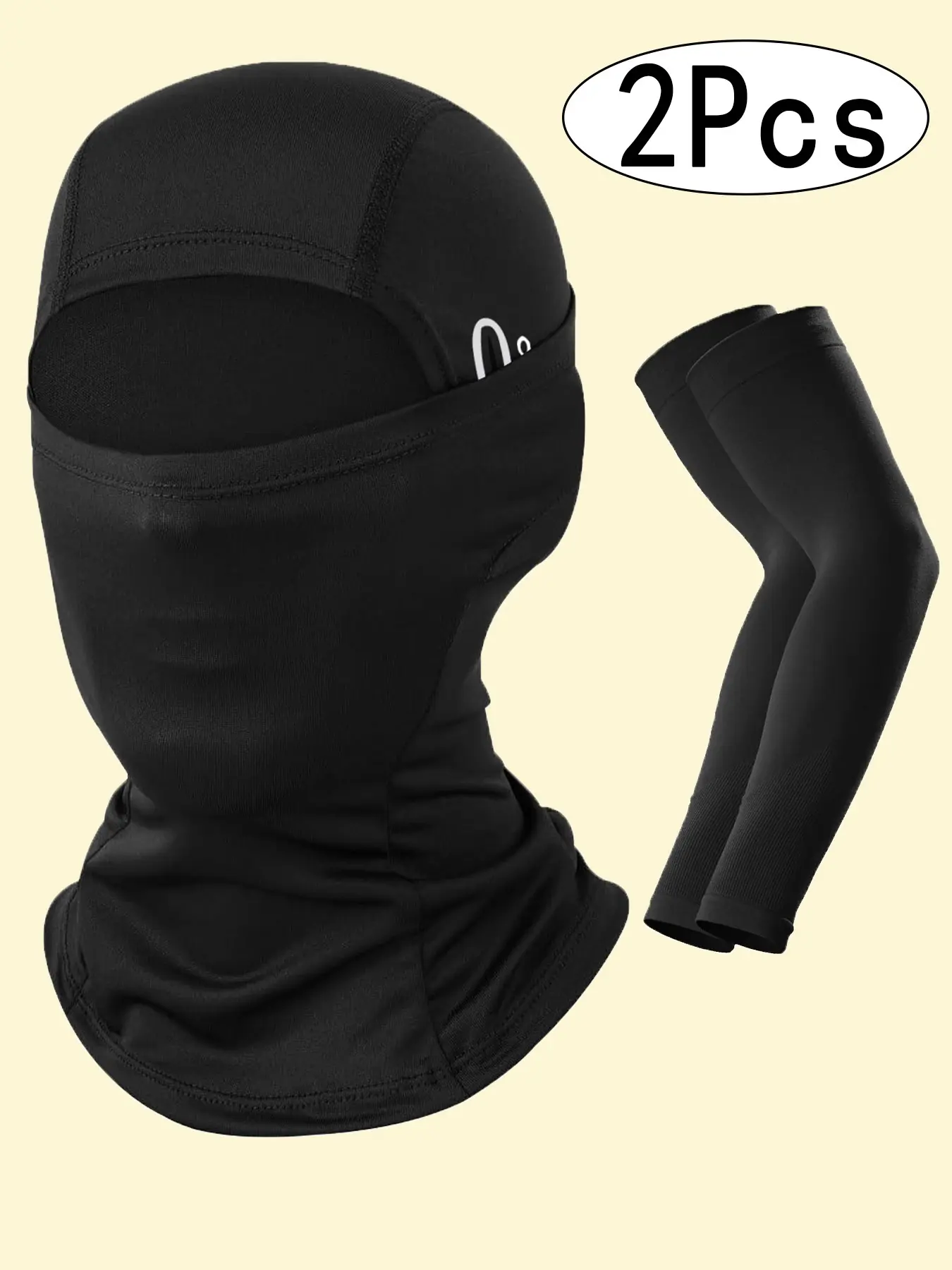 2pcs Unisex Baracuda Mask Set, Ice Sleeves, Sun Protection, Dust & Windproof, Ideal for Cycling Hiking, Summer Neck Guard