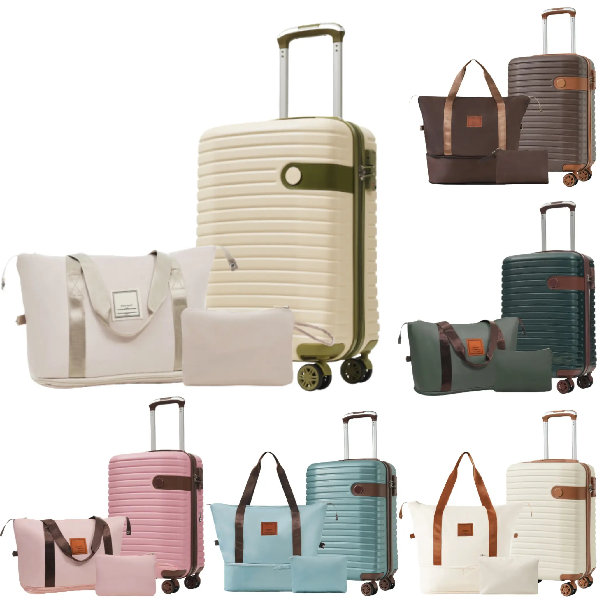 3-Piece Carry-On Luggage Set, 20 Inch Airline Approved Hardshell ABS Suitcase with Wheels, Lightweight 22x14x9