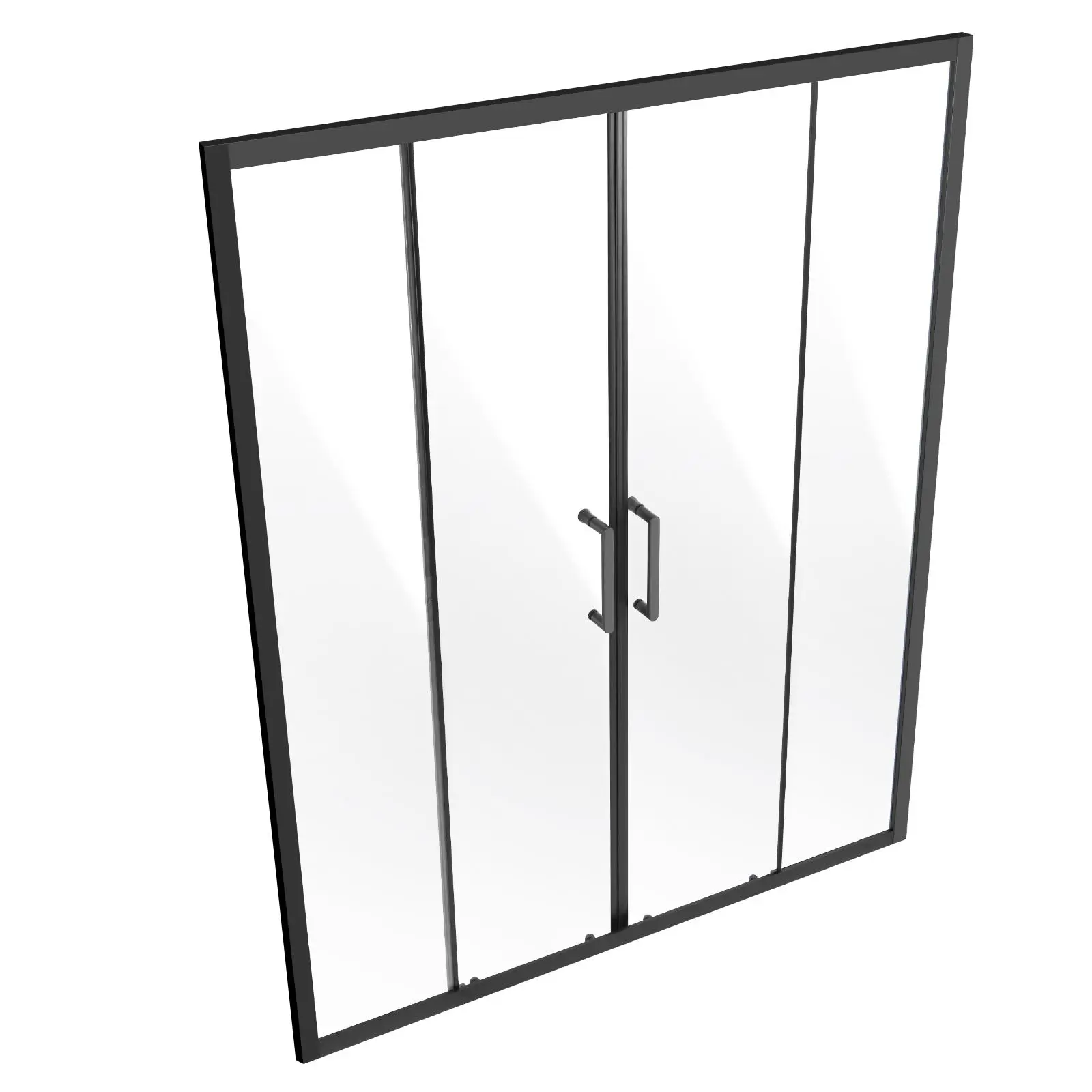 【summerfinds】VEVOR Semi-frameless Shower Door, 57.8-59 W x 70 H in, Double Sliding Glass Door with 1/4 in(6mm) Clear Tempered Glass, Waterproof Shatterproof Stainproof with Stainless Steel Hardware, Matte Black