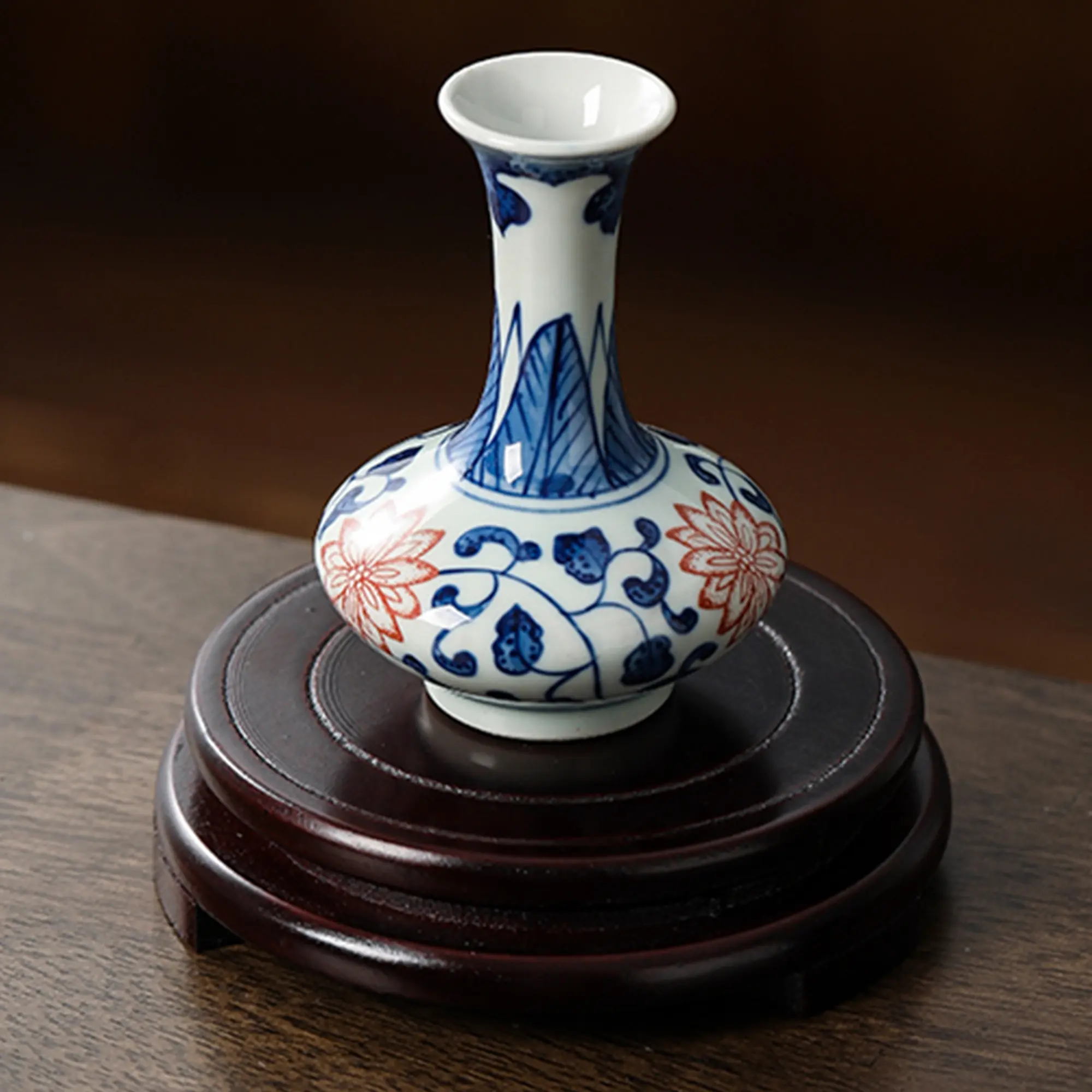 DIY Woodwork Rotatable Wooden 360° Swivel Display Stand - Vintage Oriental Round Pedestal Riser for Vases,Lamps - Stable Turntable Base for Home Décor Enthusiasts