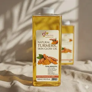 Grand Fanim Natural Turmeric Skin Glow Oil 500ml - 16.9 fl oz for Clear Knuckles Refine Texture & Deep Hydration