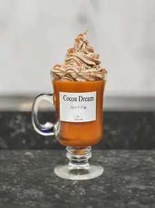 Cocoa and Coffee Scented Homemade Frappe Soy Wax Candle Decorations - Unique Scented Candle Decor for Home Decor scent Aroma Essential