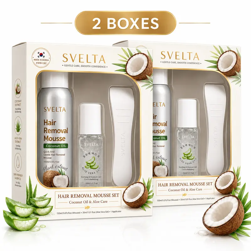 Two SVELTA complete hair removal kits in gift-box packaging
