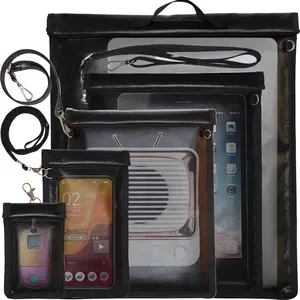 Faraday Bag 5 Pack - Faraday Bags for Phones &  Key Signal Jammer, Large Faraday Cage for Laptops & Tablets, Faraday Case RFID Blocking Pouch, Faradaybag Key Fob Protector