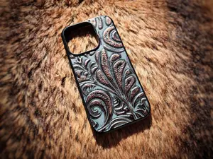 Leather Phone Case - For Samsung S8 S9 S10 S20 S21 S22 S23 S24 Note 8 9 10 20 Plus Ultra FE + - Western Spiral Design