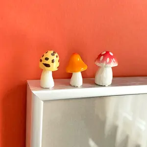 Mushroom Hinge Heads - Set of 3, Magnetic Hinge Topper, Fairycore Decor, Whimsical Gifts, Mushroom Gifts, Cute Mushroom Decor, Maximalist home