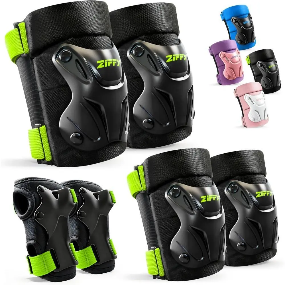 Kids Protective Gear Set with Knee Pads, Elbow Pads & Wrist Guards for Youth, Durable 600D Nylon & PP Shell, Adjustable Anti-Slip for Skating & Biking, Great Gift