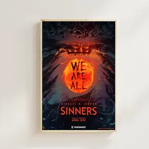 Sinners Movie Poster Art Printing, Art Poster for Gift, Vintage Film Art, Canvas Poster, for Movie Lover Poster, For Him, Her, Home Decor, UNFRAMED