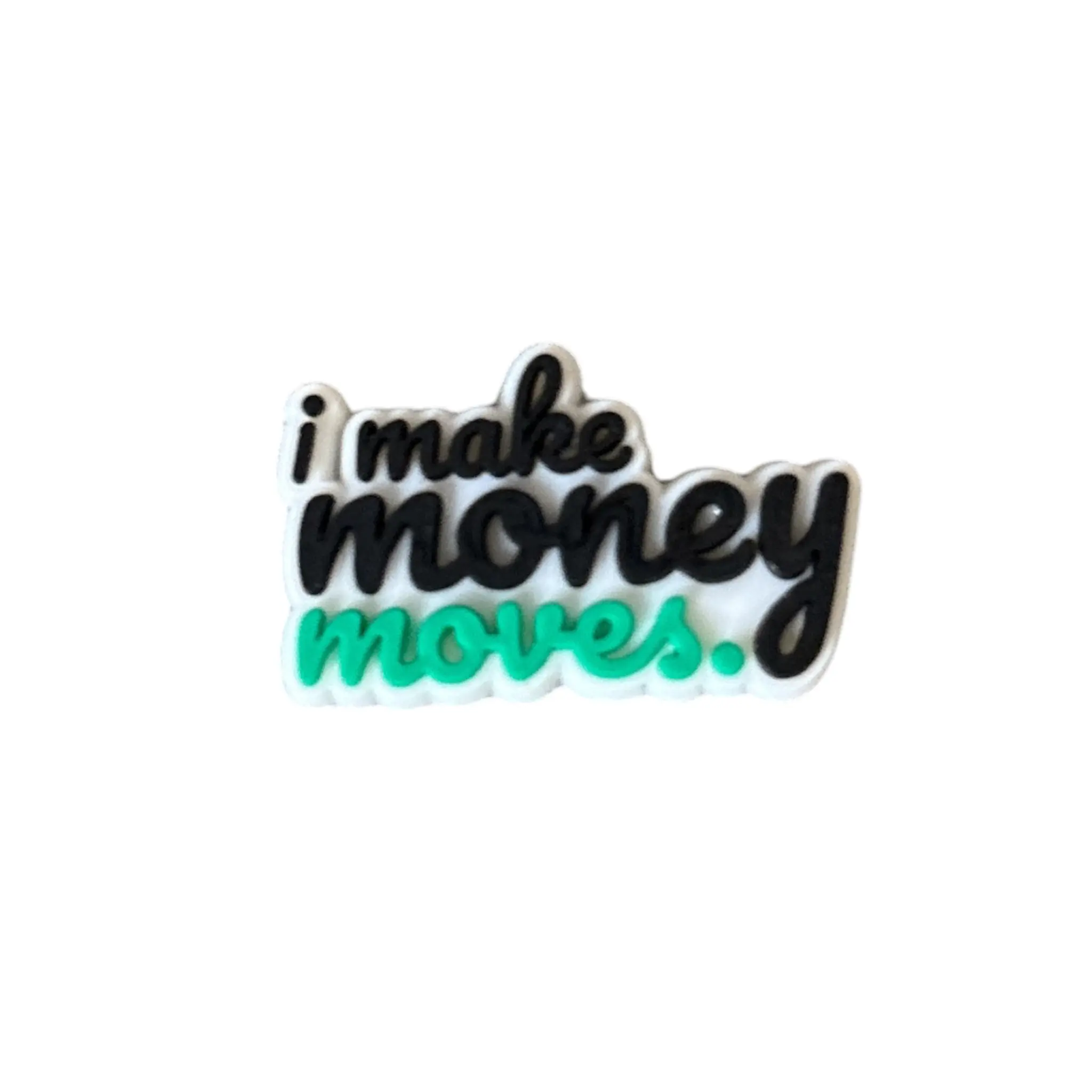 Money Theme Rubber Slogan Shoe Decoration Charm, Pops Into Hole Shoe Accessory, Slogan Shoe Decoration Charms