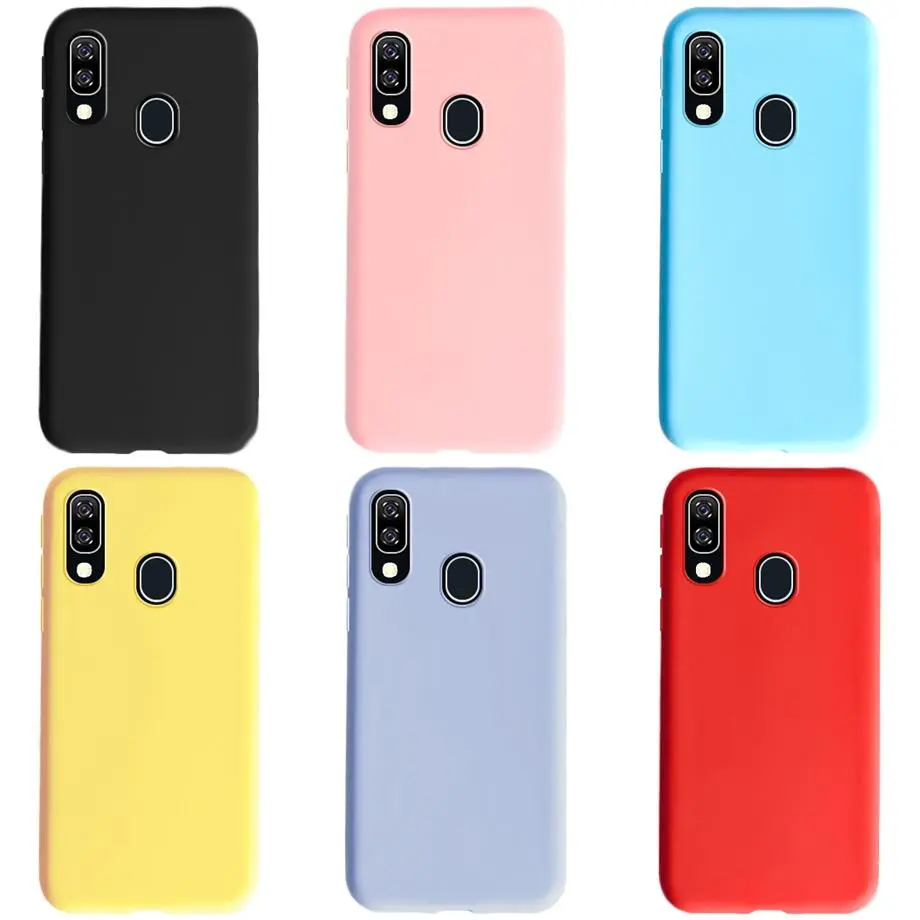Candy Color Silicone Phone Case for Samsung Galaxy A20E A20 A30 A10 A10S A20S A10E A40 Soft Silicon Protect Case Fundas