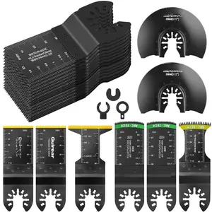 32 count Multitool  kit Includes Titanium Multi Tool  Use in  Plastics Metal  Removing Oscillating  with Quick Release Ideal Oscillating Tools Name Brands Replacement