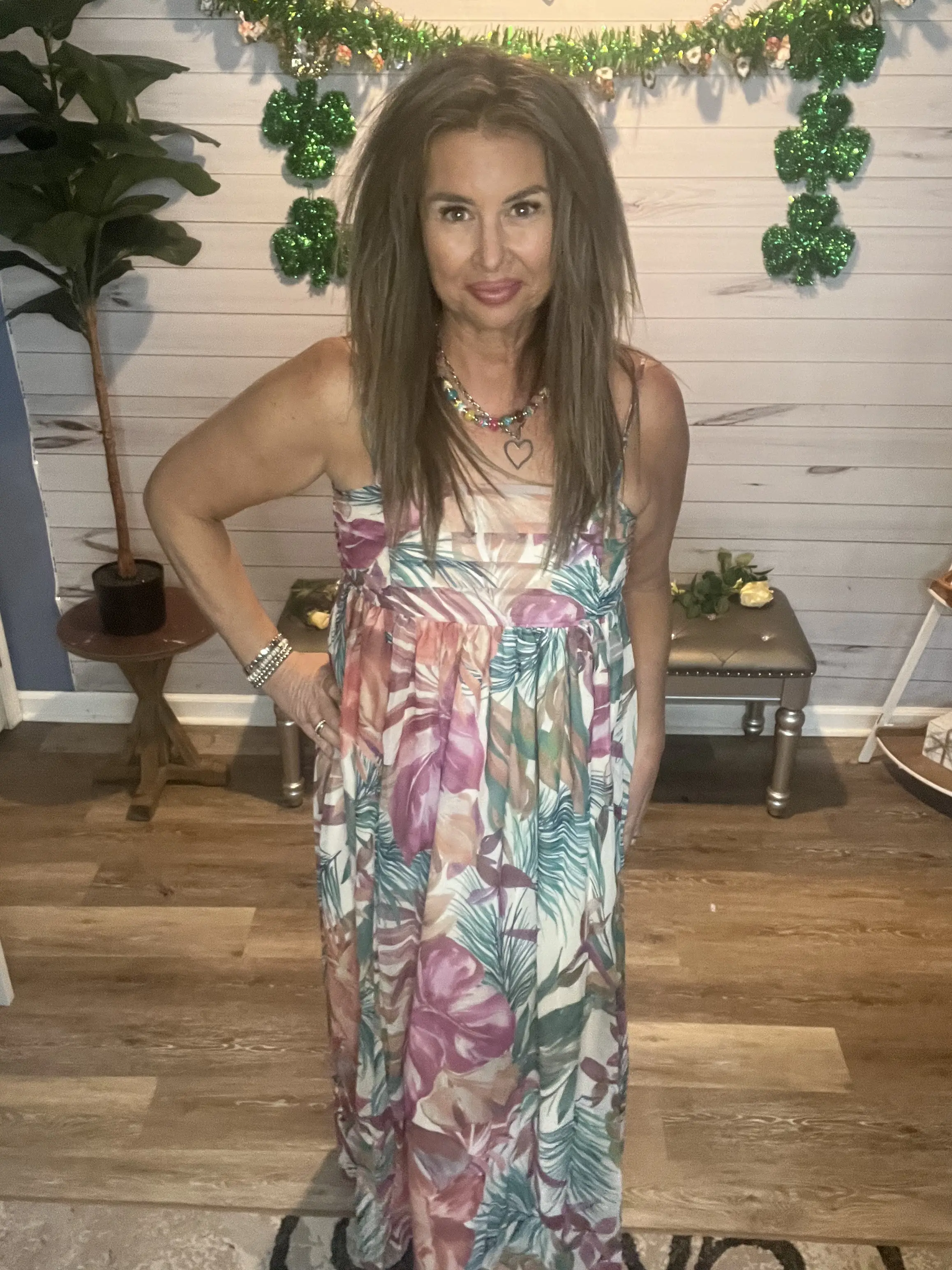 maxi dress side cut out Women Back Cut Out Side Shirring Side Slit Maxi Dress_ Rosy Chic / L