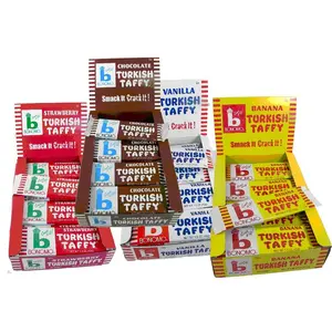 Bonomo Turkish Taffy Bars – Chewy Nostalgic Candy in Vanilla, Chocolate, Strawberry & Banana, Single, Multi-Pack & 4-Pack Variety