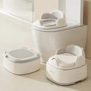 Bebamour 3-in-1 Baby Potty Training Toilet Multi-Functional Seat with Anti-Slip Stable Design & 100 Pack Trash Bags for Toddlers - Easy Clean & Assemble Gifts Baby Shower