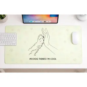 [SALE UP TO 50% + FREE SHIP]  Desk Mat with Paw Print Pattern and Dog Quote – Pet Lover Gift