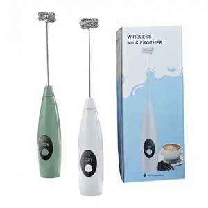 Electric Milk Frother Handheld with Stainless Steel Stand Battery Operated Whisk Drink Mixer for Coffee Frappe Latte Matcha Hot Chocolate Mini Hand Blender 2026 Version