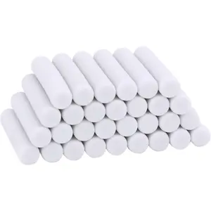50PCS White Cylinder Eraser Refills (5x25mm) - Premium Rubber Mechanical Pencil Erasers for Sketching, School and Office Supplies