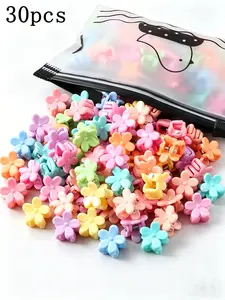 30Pcs Colorful Flower Hair Clips, Mini Pastel Flat Claw Clips, Cute Hair Accessories for Girls & Kids
