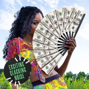 Large Folding Hand Fan, Unisex Dance Party Accessory, Ideal for Music Festivals & Clubs, Perfect Gift for Performances & Decorations, Decorations Supplies, Portable Folding Fan