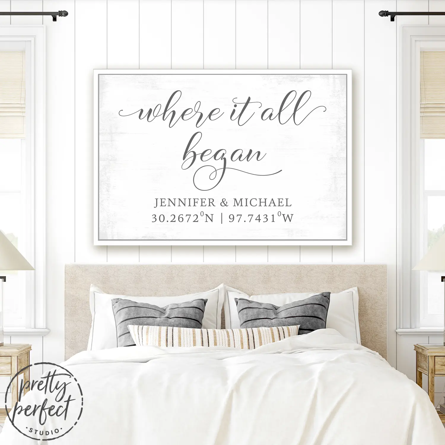 Where It All Began Sign, Personalized Name & Location Wall Art Framed or Digital Print