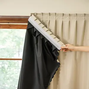 Self-Adhesive 100% Blackout Curtains, Korean Aesthetic, Easy Install No Holes Needed, Magic Tape Design for Privacy, Energy Efficient for All Seasons