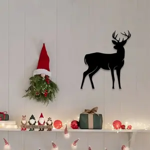 1pc Rustic Farmhouse Deer Key Holder Coat Hooks Wall Art, Deer Key Holder Statue Mural, Perfect for Home, Offices & Yard, Year-Round Decor, Ideal Gift for Home Decor Lovers, Powder-Coated Metal