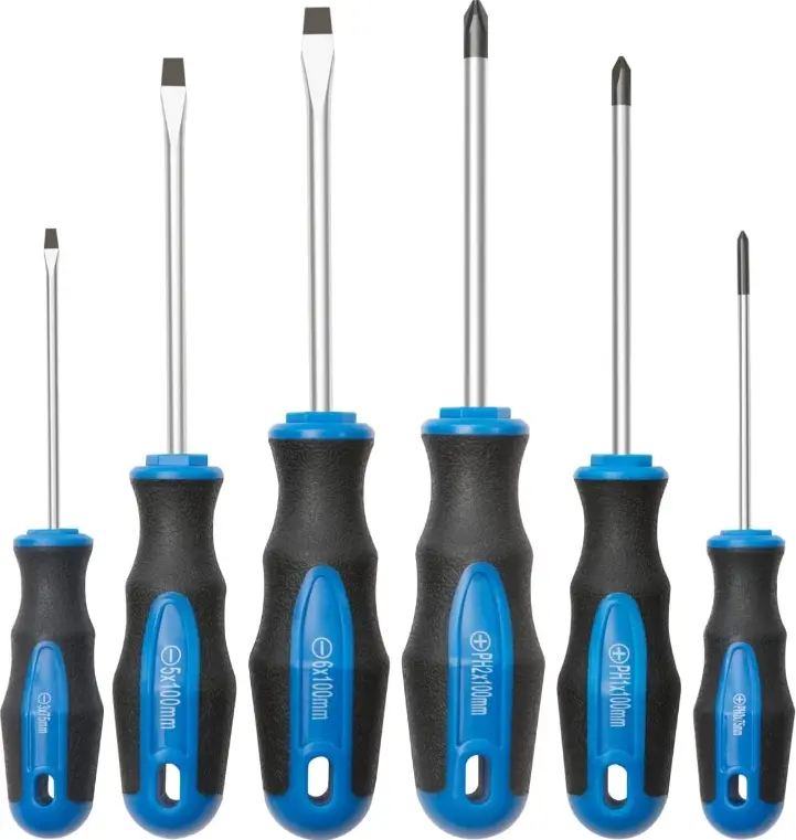 6Pcs Magnetic Rotatable Screwdriver Set - 3 Phillips, 3 Precision Flat-Head Screwdrivers with Soft Non-Slip Handles, Repair Tool Kit for Adults, DIY Enthusiasts