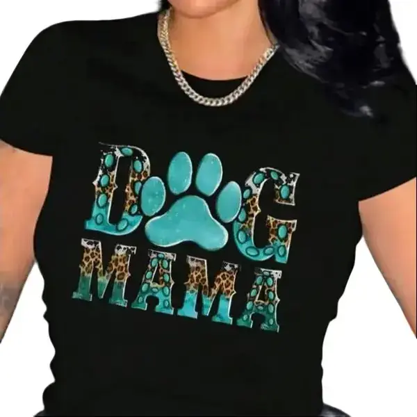 Lady Graphic Print Top, Round Neck Casual Streetwear in Soft Combed Cotton, Thermally Optimized for Summer, Xxl