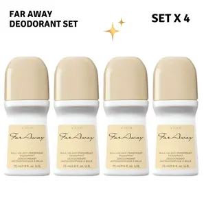 Avon Far Away Roll-On Deodorant Set By AVON 4-Pack Long-Lasting Fresh Protection