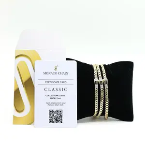 14KT Gold Monaco 4mm Bracelet Certified - 3 Sizes