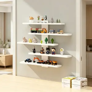 Wall-Mounted Display Cabinet, Multi-Layer Vertical Storage, Quick Installation, Dust-Proof Door, Handheld Toy Organizer, Home Essential, Wall Organizer Shelf, Shelf Rack