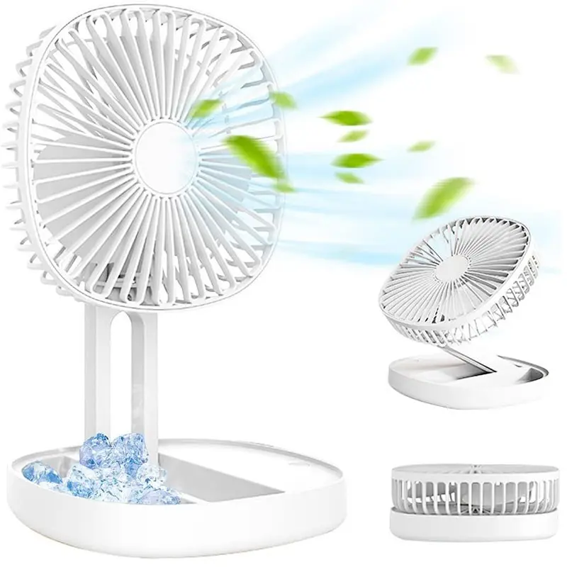 Portable Pedestal Fan, USB Desk Fan, Foldaway Standing Fan, Portable Fans Rechargeable, Rechargeable Fan, 1200Mah Rechargeable Battery, 185° Rotation, Rechargeable Spray & Fragrant, Telescopic 3 Speed Fan For Home Outdoor Camping