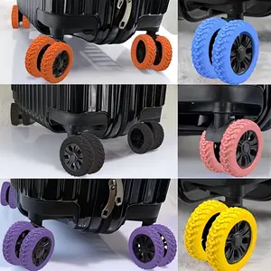 8PCS Luggage Wheel Covers – Silicone Suitcase Wheel Protectors for Spinner Wheels | Noise Reducing Travel Tire Covers for Small Wheels