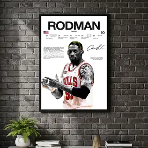 [ SPORT UNFRAMED - SALE UP TO 45% ] Dennis Rodman Hardline Series Basketball Sports Poster Retro Athlete Decor