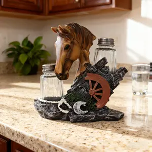 Practical Horse Kitchen Home Decor Ornament, Resin Figurine Statue, Multi-Functional Design for Spice Bottles and Wine, Organized Storage, Perfect Gift for Equestrians