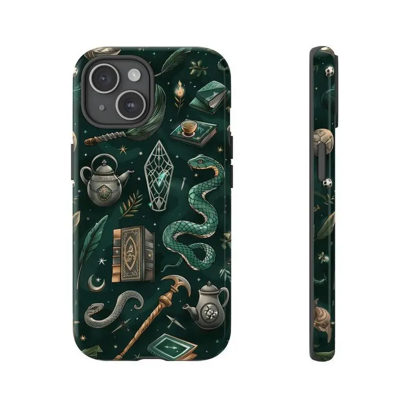 HP Harry Potter Slytherin Magical Academy Collage Phone Case, For iPhone 16  15 14 13 12 11 - TikTok Shop