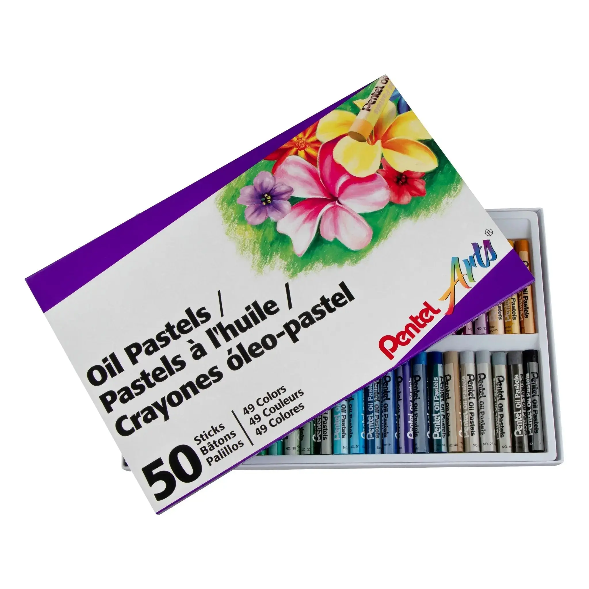 Pentel Oil-Based Pastels - Acid-Free Boxed Assortment Sets, Brilliant Color, Durable Build, Smooth Texture, Blending Easy Art Materials for Office Supplies & Art Painting Supplies