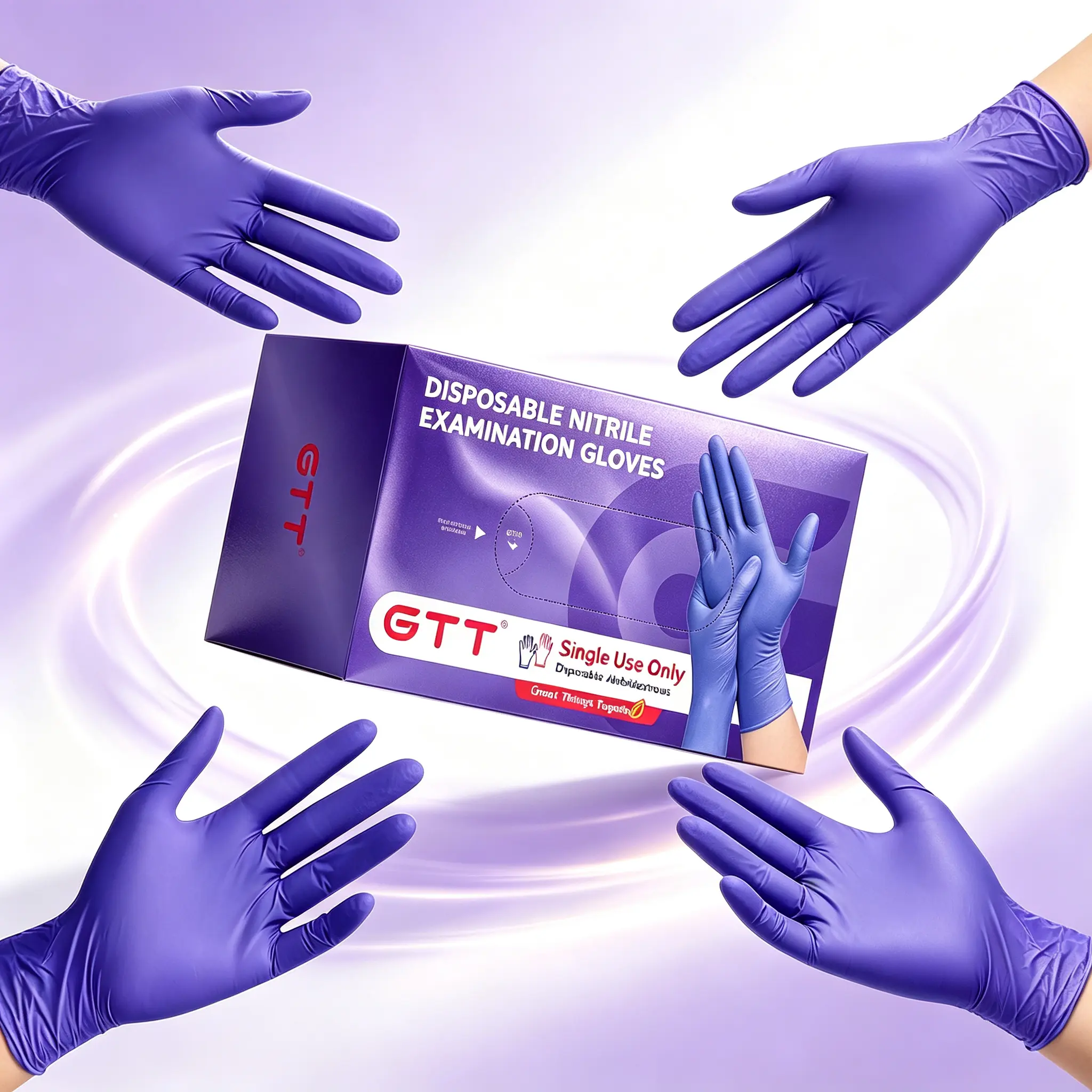 5.5 Mil Food Grade Disposable Nitrile Gloves 100/400Pcs, Latex & Powder Free, Waterproof Touchscreen Textured Grip Hypoallergenic Gloves for Sensitive Skin, Cooking Cleaning Pet Care Auto Repair Nail & Tattoo Salon